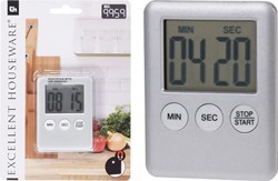 Excellent Houseware digital kitchen timer silver with magnet - timer