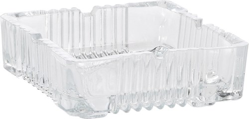 Ashtray square glass transparent 10x10cm smoking accessory