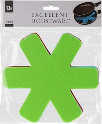 Excellent Houseware pan protector set 5 pieces synthetic fiber 18 cm