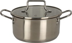 Cooking toy pan stainless steel with glass lid - educational kids toy 18cm