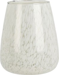 Theelichthouder glass marble white decoration toy