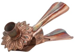 HBX natural living candle holder bronze with clip dinner candle modern 16x7cm