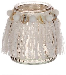 HBX natural living tealight holder glass beach white home decoration