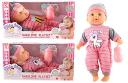 Baby doll with sounds - 30cm doll with accessories and 10 sounds