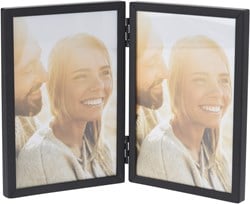 Fotolijst metaal dubbel 22x16x1cm - zwart