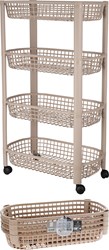 Kitchen trolley on wheels 4 tier multicolor storage cart