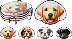 Coaster dog cardboard toy set 4 pieces with holder