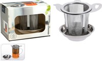 Koopman tea strainer stainless steel with holder silver - tea filter accessory