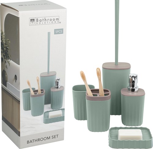 HH - Koopman bathroom playset educational green 5-piece cardboard