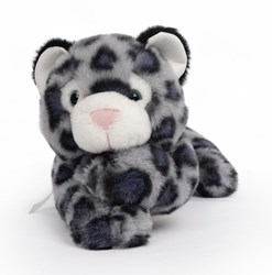 One Love plush snow leopard - soft cuddly toy black grey