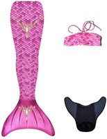 Kuaki mermaid tail set Princess XS - pink swim tail for kids-2