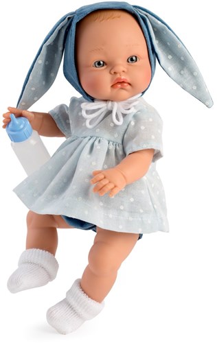 Asi doll baby doll 36cm grey dress with bunny ears toy