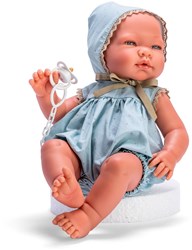 Asi baby doll Pablo 43cm - doll with blue/green romper toy