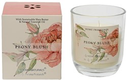 Decoris scented candle Peony Blush in glass - luxury floral candle 9cm