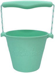 Scrunch toy bucket green foldable durable beach bucket for kids