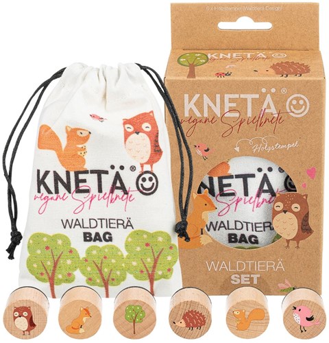 Kneta stamp set toy forest animals - creative wooden set