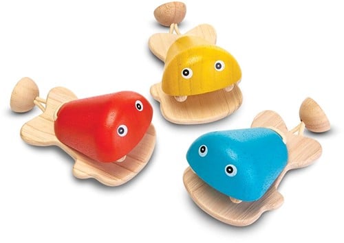 PlanToys Wooden Toys Fish Castanet-Orange
