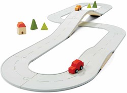 PlanToys Wooden Toys Rubber Road & Rail Set-Large