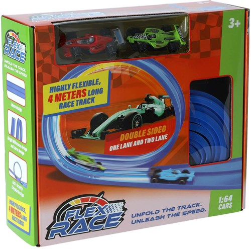 KiddyGo flexible race track 4 meters blue - toy race track