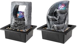 Lumineo fountain polyresin ball LED color changing garden decoration