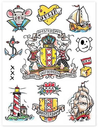Het Muizenhuis tattoo stickers Sam and Julia - toy tattoos-3