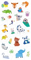 Avenir tattoo stickers jungle animals - temporary kids tattoos 50 pieces-3