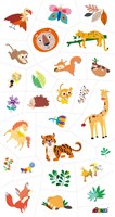 Avenir tattoo stickers jungle animals - temporary kids tattoos 50 pieces