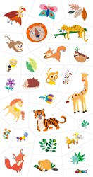 Avenir tattoo stickers jungle animals - temporary kids tattoos 50 pieces