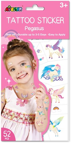 Avenir tattoo stickers kids tattoo Pegasus 52 pieces multicolor-3