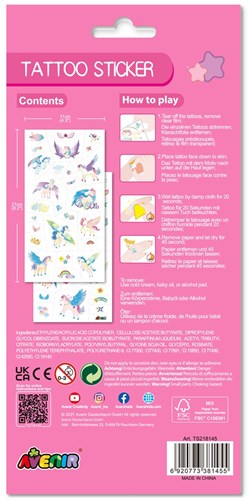 Avenir tattoo stickers kids tattoo Pegasus 52 pieces multicolor-2