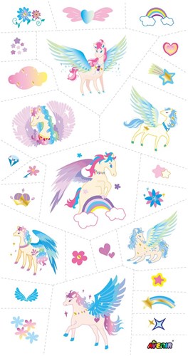 Avenir tattoo stickers kids tattoo Pegasus 52 pieces multicolor