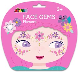 Avenir face decoration stickers - flowers - self-adhesive gems