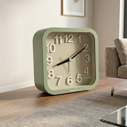 OttoSimon analogue alarm clock green - silent desk clock with large display-3