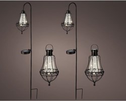 Lumineo garden lights LED solar set metal 4-piece outdoor lighting