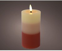 Lumineo LED candle color gradient flame effect indoor terra 11cm warm white