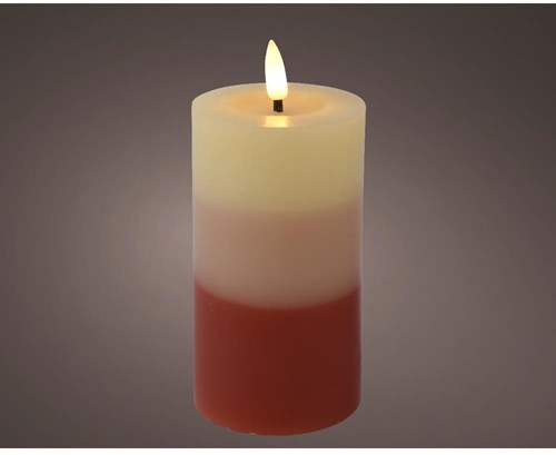 Lumineo LED candle color gradient flame effect indoor terra 11cm warm white