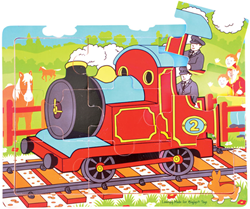 BigJigs wooden train puzzle - 9 pieces - educational toy