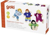 Goki wooden dollhouse dolls flexible children - set of 4 dolls-2