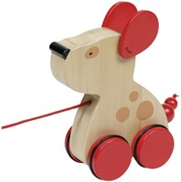 Goki wooden pull-along dog - educational toy for toddlers-2