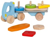 Goki wooden truck - stacking freight toy vehicle-2