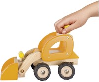 Goki wooden excavator construction vehicle toy red for kids-2