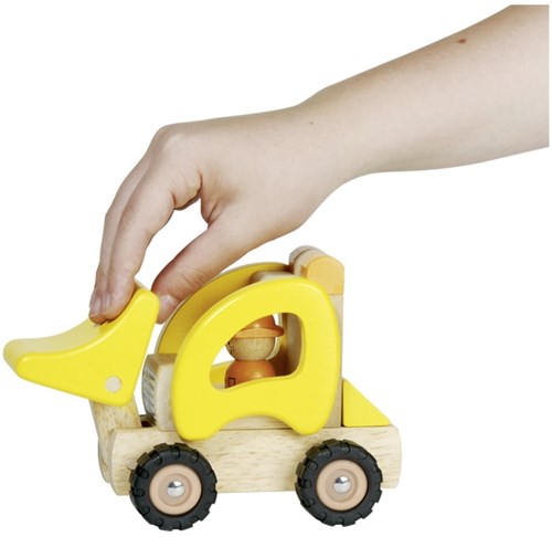 Goki Wooden Bulldozer - Toy Vehicle for Kids - Construction Play-2