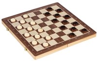 Goki wooden chess checkers magnetic 2in1 travel game classic-2