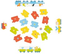 Goki dice game - trains educational kids game cardboard wood-2