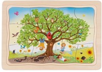 Goki wooden puzzle apple tree - educational toy 32 pieces for kids-2