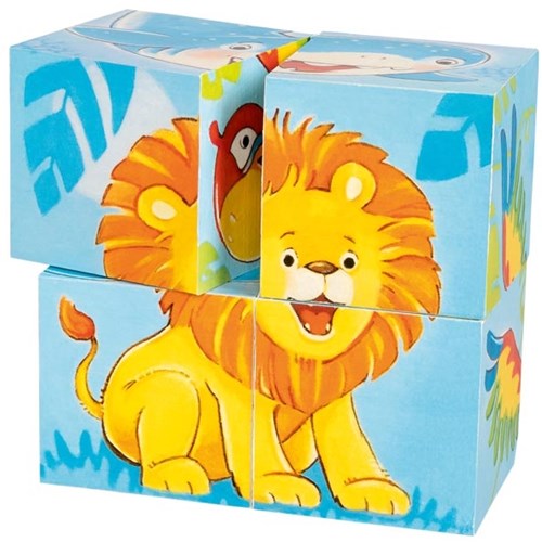 Goki wooden animal block puzzle - educational toy 4 pieces-2