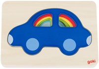 Goki wooden puzzle car - stacking puzzle 5 pieces educational toy-2