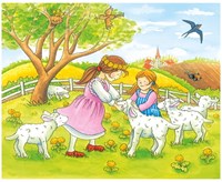 Goki wooden block puzzle farm seasons - educational toy 12 pieces-2