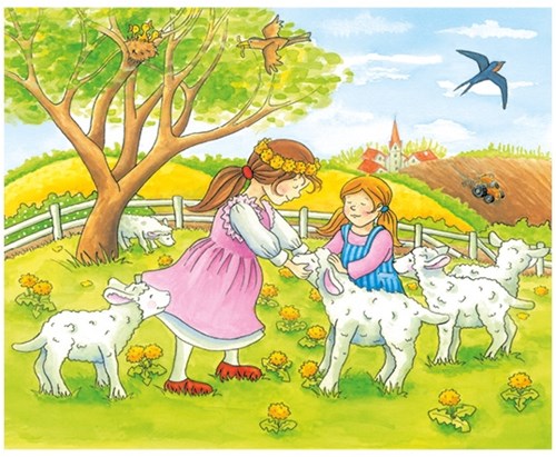 Goki wooden block puzzle farm seasons - educational toy 12 pieces-2
