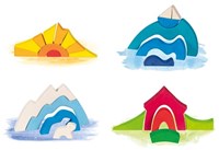 Goki wooden building blocks puzzle little polar bear - educational toy-2